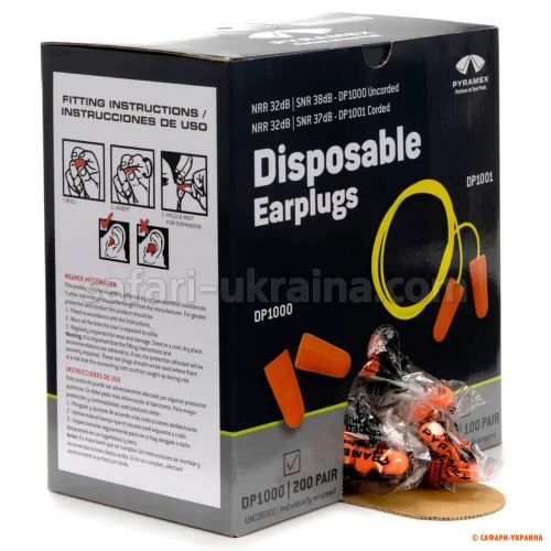Беруші зі шнурком Pyramex DP1001 (SNR 37 дБ) 