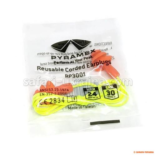 Беруші багаторазові зі шнурком Pyramex RP3001 (SNR 30 дБ) 