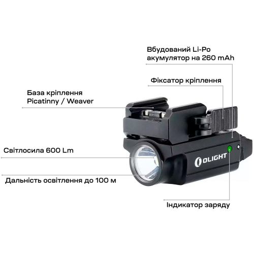 Ліхтар підствольний Olight PL-Mini 2 Valkyrie Black 