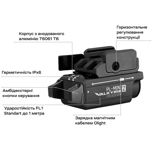 Ліхтар підствольний Olight PL-Mini 2 Valkyrie Black 