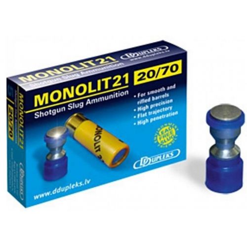 Гладкоствольный патрон D Dupleks Monolit 21, кал.20/70, тип пули Monolit, вес 21 г Гладкоствольный патрон D Dupleks Monolit 21, кал.20/70, тип пули Monolit, вес 21 г