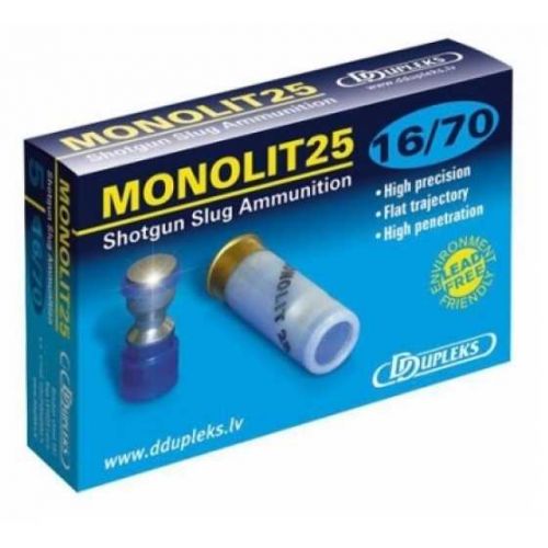 Гладкоствольний патрон D Dupleks Monolit 25, кал.16/70, тип кулі Monolit, 25 г Гладкоствольний патрон D Dupleks Monolit 25, кал.16/70, тип кулі Monolit, 25 г