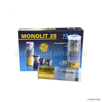Гладкоствольный патрон D Dupleks Monolit 28, кал.12/70, тип пули Monolit, вес 28 г