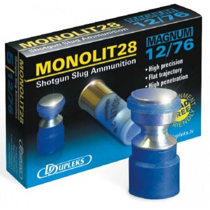 Гладкоствольний патрон D Dupleks Monolit 28 Magnum, кал.12/76, тип кулі Monolit, 28 г 