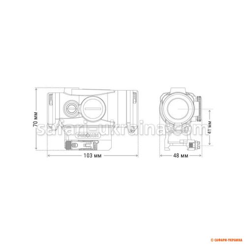 Коліматор Holosun HE530G-RD точка 2 MOA + коло 65 МОА 