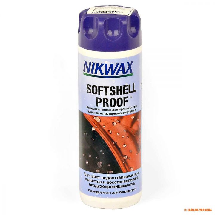 Водовідштовхувальна пропитка для виробів з матеріалу софтшелл NIKWAX, SoftShell Proof Wash-In 300 мл