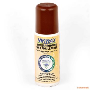 Водовідштовхувальна пропитка для гладкої шкіри NIKWAX Waterproofing Wax for Leather, коричнева, 125 мл