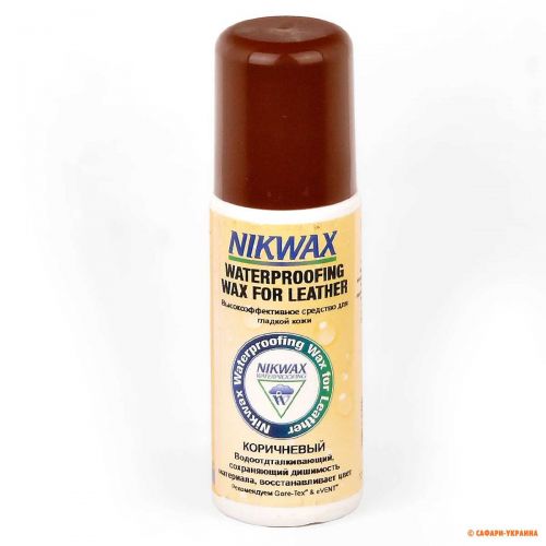 Водовідштовхувальна пропитка для гладкої шкіри NIKWAX Waterproofing Wax for Leather, коричнева, 125 мл Водовідштовхувальна пропитка для гладкої шкіри NIKWAX Waterproofing Wax for Leather, коричнева, 125 мл