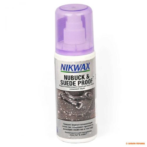 Водовідштовхувальний спрей для взуття з нубуку та замші NIKWAX Nubuck & suede, 125 мл Водовідштовхувальний спрей для взуття з нубуку та замші NIKWAX Nubuck & suede, 125 мл