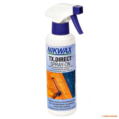 Водовідштовхувальний спрей для одягу NIKWAX Tx direct spray, 300 мл Водовідштовхувальний спрей для одягу NIKWAX Tx direct spray, 300 мл