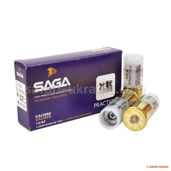 Кульовий патрон SAGA PRACTICE, кал.12/67, маса 26,5 г 