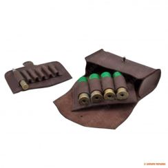 Шкіряний підсумок Волмас зі змінними патронташами: 4 гладких і 6 нарізних патронів