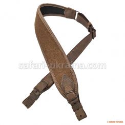 Шкіряний ремінь для рушниці Волмас, коричневий, трапеція с неопреном, арт. 4404/2