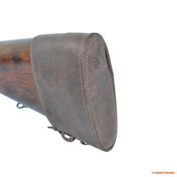 Затыльник кожаный на приклад Волмас 10020/2, на шнуровке, коричневый