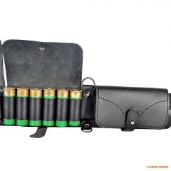 Шкіряний патронташ 12 калібру Волмас, на 24 патрона, колір: чорний