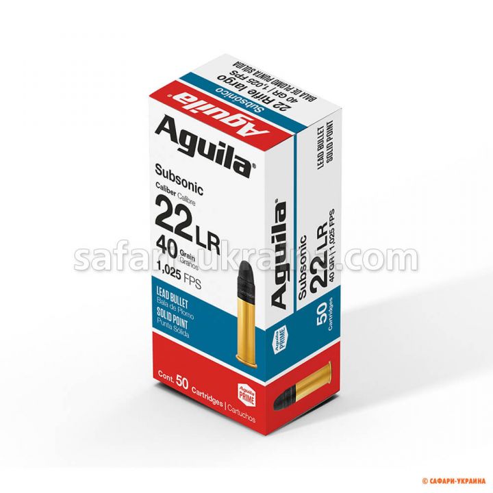 Aguila .22 LR Subsonic, Lead Solid Point, 40 grs/2.59 gr