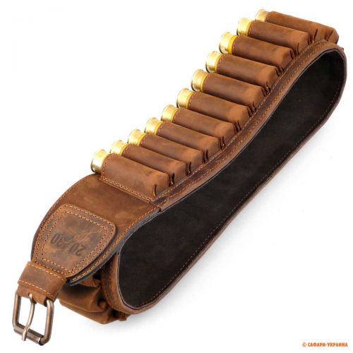 Поясний шкіряний патронташ 20 калібру Artipel CA 04/20, на 30 патронів 