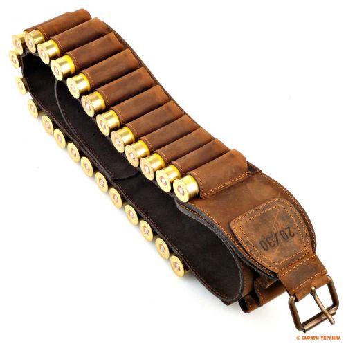 Поясний шкіряний патронташ 20 калібру Artipel CA 04/20, на 30 патронів 