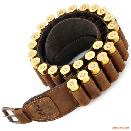 Поясний шкіряний патронташ 20 калібру Artipel CA 04/20, на 30 патронів 