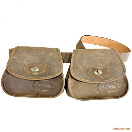Сумка мисливська з поясом Artipel BORSA 030, на 90 патронів, натуральна шкіра 