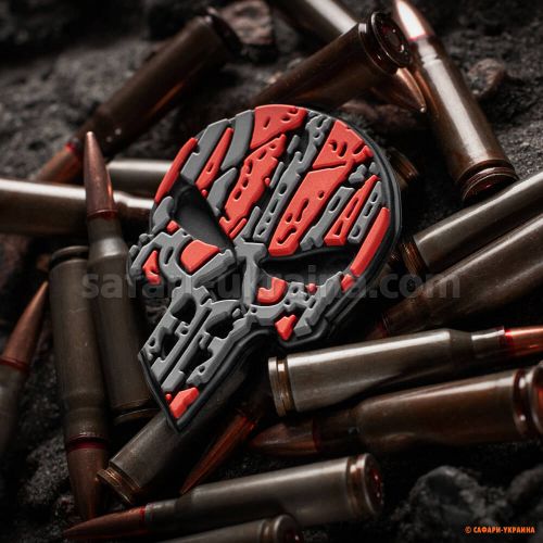 M-Tac нашивка Ukrainian Punisher 3D PVC Red/Black