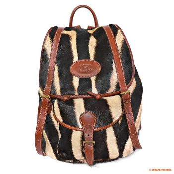 Кожаный рюкзак Safari Zebra, из натуральной кожи зебры