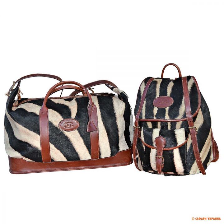 Дорожня шкіряна сумка Safari Zebra, з натуральної шкіри зебри