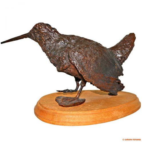 Бронзова статуетка на дерев`яній підставці Woodcook Bronze Statue 