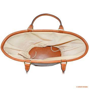 Шкіряна сумка для пікніка від дизайнера Alexandre Mareuil, світло-коричнева