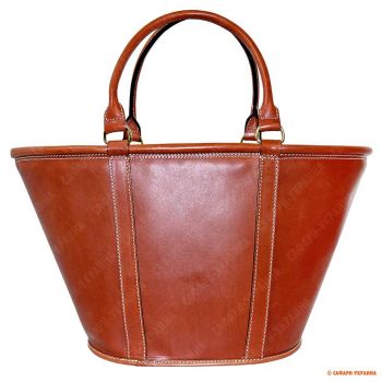 Шкіряна сумка для пікніка від дизайнера Alexandre Mareuil, темно-коричнева