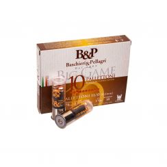 Патрон B&P Big Game Pallettoni High Velocity 11/0, кал.12/70, картечь омедненная 8,6мм (10 шаров), 37г