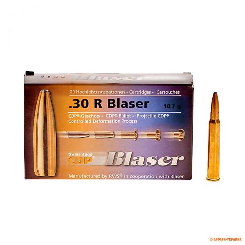 Патрон Blaser, кал.30 R Blaser, тип кулі: CDP, вага: 10,7 g/165 grs Патрон Blaser, кал.30 R Blaser, тип кулі: CDP, вага: 10,7 g/165 grs