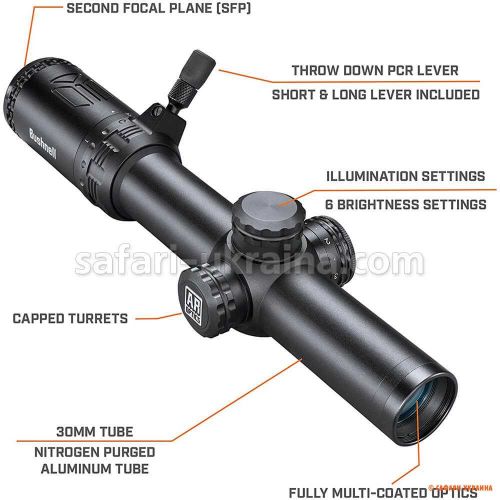 Прицел оптический Bushnell AR Optics 1-6Х24. Сетка BTR-1 с подсветкой