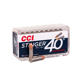 Патрон CCI Stinger, кал.22 LR, тип кулі: CPHP, вага: 2,07 г/32 gr