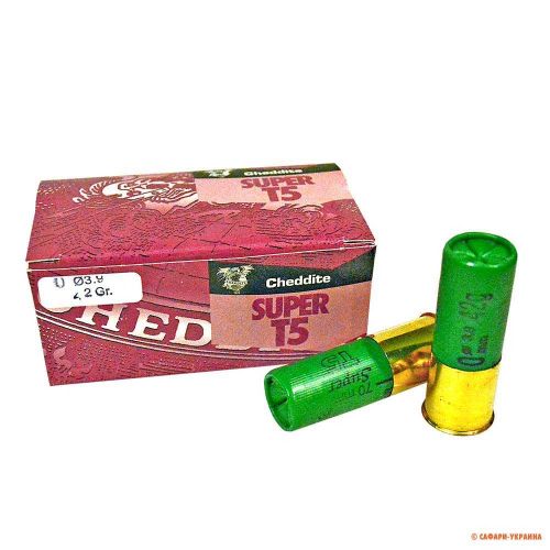 Патрон Cheddite Super T5, кал.12/70, дробь №0 (3,9 мм), навеска 42 г