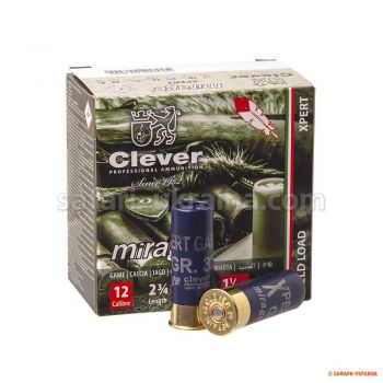 Патрон Clever Mirage T2 Xpert Game, кал.12/70, дробь №0 (4 мм), 32 г