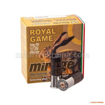Патрон Clever Mirage T4 Royal Game (без контейнера), кал.12/22/70, дріб №0 (4 мм), наважка 36 гр