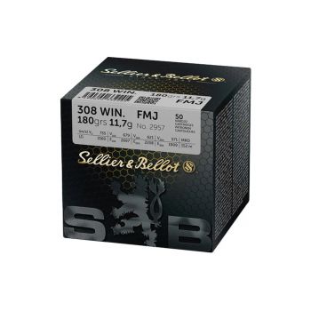Патрон Sellier & Bellot кал.308 Win(7,62/51), пуля FMJ, масса 11,7 gr/180 grs. (за шт.)