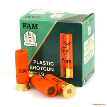 Патрон FAM-Pionki Buckshot SSG, кал.12/70, картечь 6,8 мм (12 шаров), 22 г