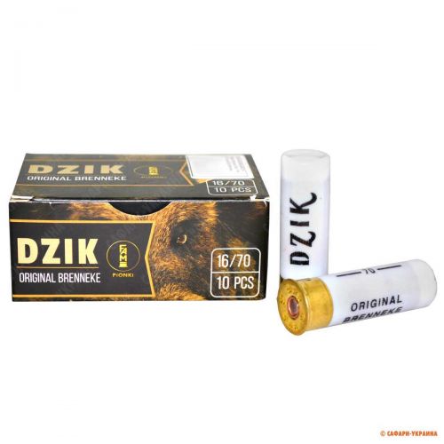 Патрон FAM-Pionki Dzik Brenneke, кал.16/70, пуля оригинальная Brenneke, 26,6 г Патрон FAM-Pionki Dzik Brenneke, кал.16/70, пуля оригинальная Brenneke, 26,6 г