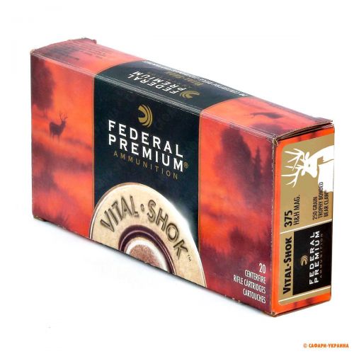 Патрон Federal Premium V-Shok, кал.375 H&H Mag, Trophy Bonded Bear Claw, вага: 16,2 g/250 grs 