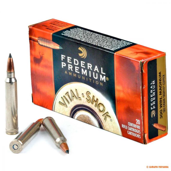 Патрон Federal Premium V-Shok, кал.300 Win Mag, Trophy Copper, вес: 11,7 g/180 grs