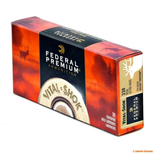 Патрон Federal Premium Vital-Shok, кал.338 Rem Ultra Mag, Partition, вага: 13,6 g/210 grs 