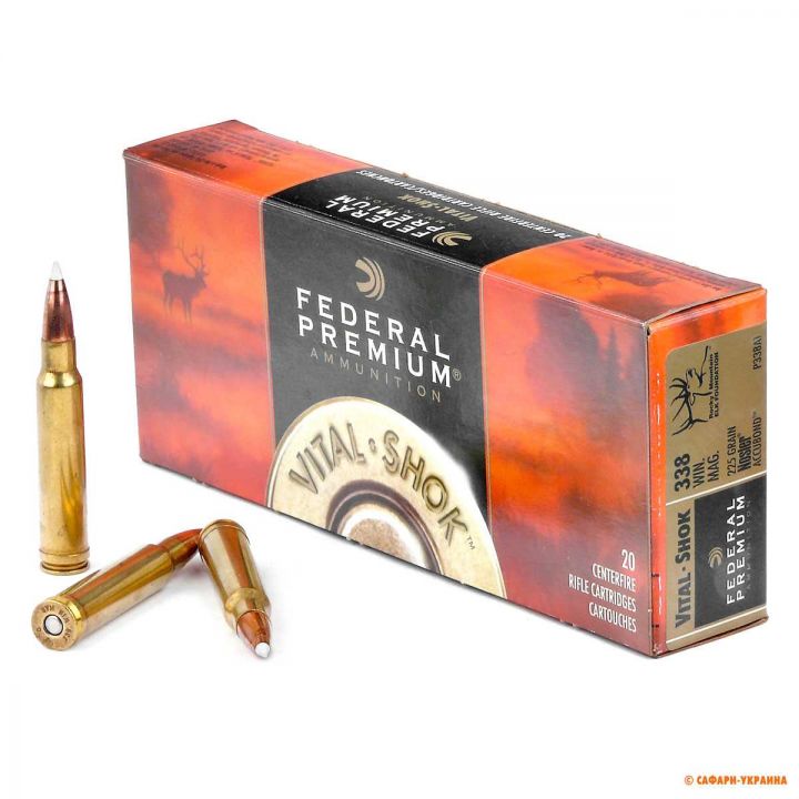 Патрон Federal Premium V-Shok, кал.338 Win Mag, Accubond, вес: 14,6 g/225 grs