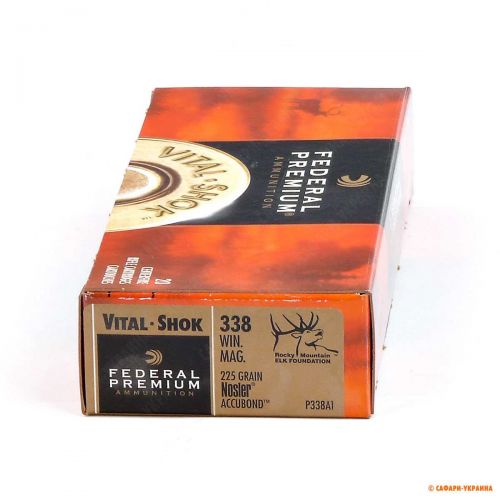 Патрон Federal Premium V-Shok, кал.338 Win Mag, Accubond, вага: 14,6 g/225 grs 