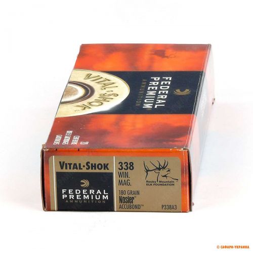 Патрон Federal Premium V-Shok, кал.338 Win Mag, Accubond, вага: 11,7 g/180 grs 