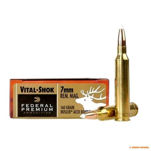Патрон Federal Premium V-Shok, кал.7mm Rem Mag, Accubond, вага: 10,37 g/160 grs 
