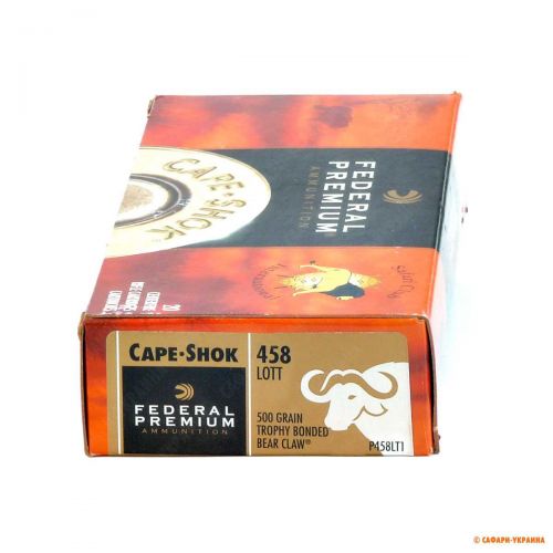 Патрон Federal Premium Cape-Shok, кал.458 Lott, Trophy Bonded Bear Claw, вага: 32,4 g/500 grs 