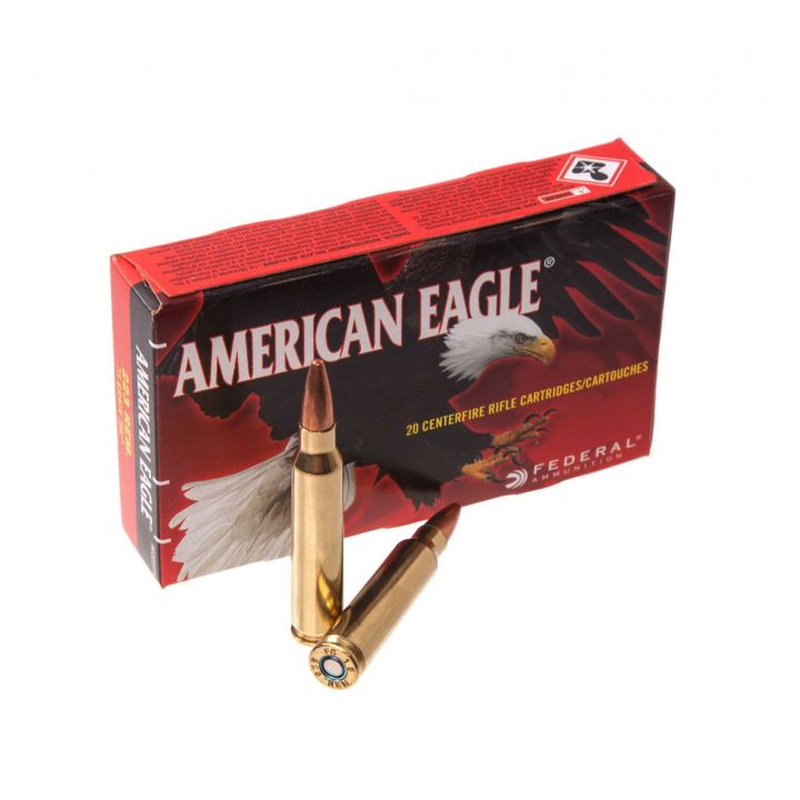Патрон Federal American Eagle, кал.223 Rem, тип пули: FMJ, вес: 4,86 g/75 grs