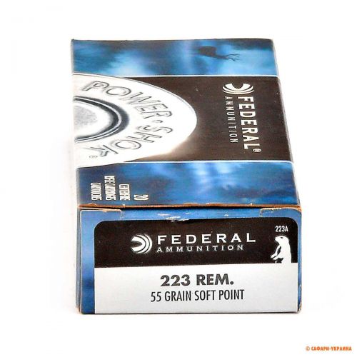 Патрон 150 штук Federal Power-Shok, кал.223 Rem, тип кулі SP, вага: 3,6 g/55 grs 
